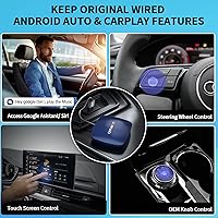 Vista 5 de CARLIMEKI Adaptador automático inalámbrico Android y adaptador inalámbrico Apple Carplay - 2 en 1, convierte con cable a inalámbrico Carplay y AA