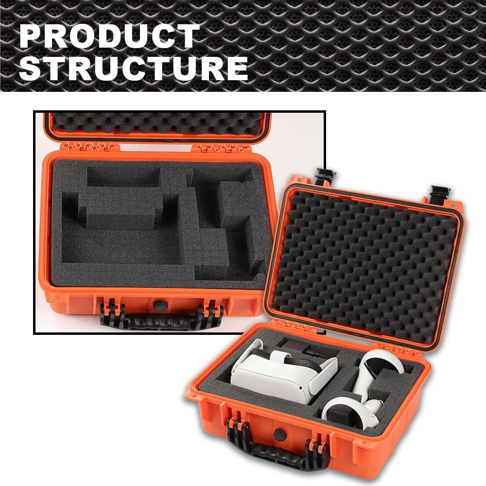 VR Carrying Case Outdoor Portable Storage Box Protector Glasses Bags(Orange)