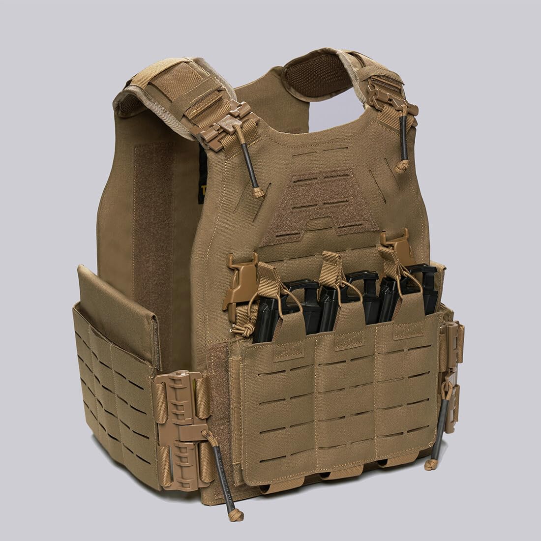 GOUX Gilet Tactique, Gilet de Combat Militaire Veste Porte Plaque Ajustable Airsoft Gilet, Gilet Tactique Airsoft pour Jeux de Guerre, Chasse