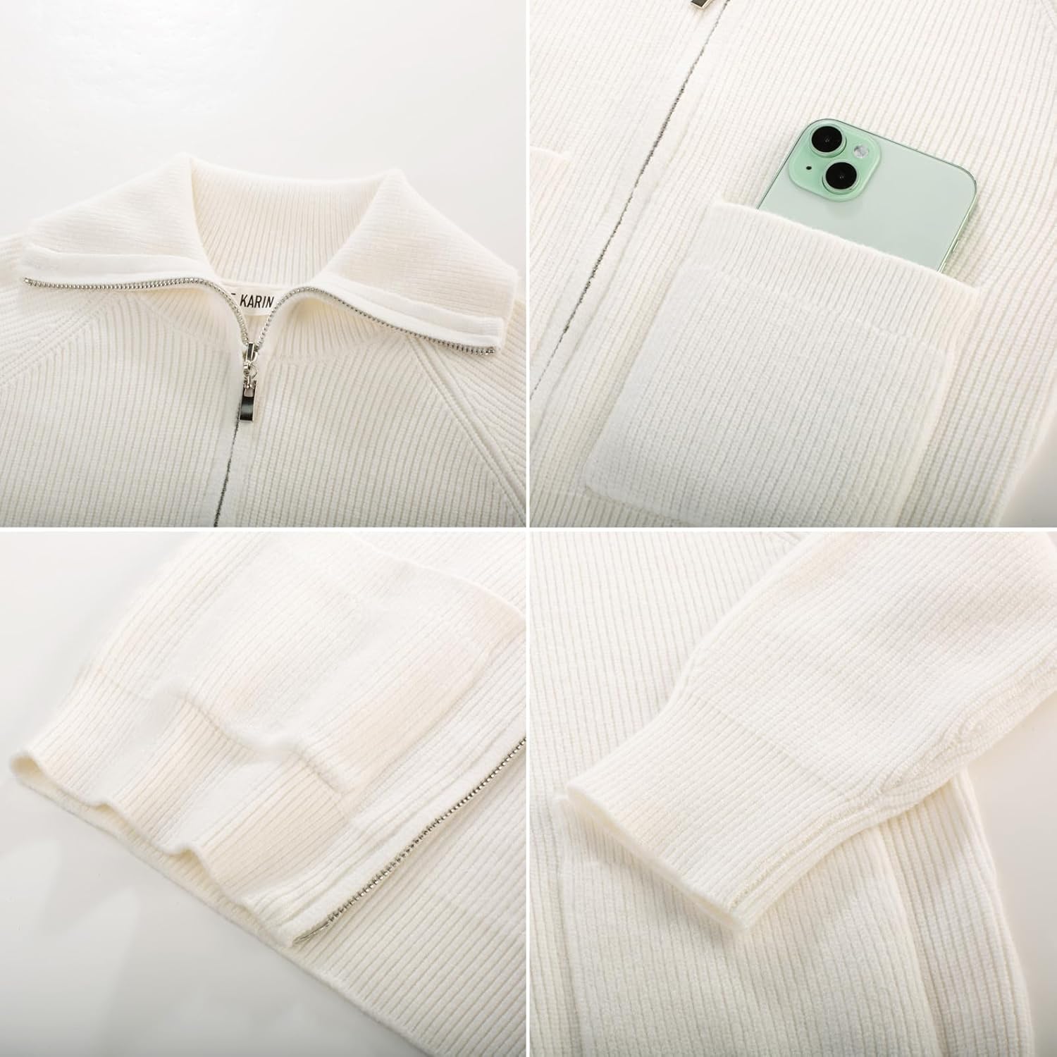 GRACE KARIN Girls Sweater Cardigan Uniform Zip Up Knit Fall Kid Jacket Size 6-14 - Image 6