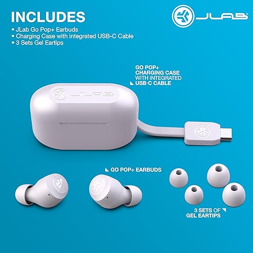 Miniatura 7 de JLab Go Air Pop+ Auriculares inalámbricos verdaderos, auriculares intraurales, auriculares Bluetooth, auriculares de reproducción de 35 horas,