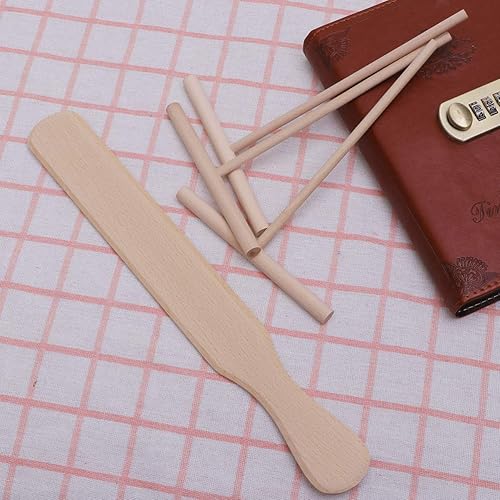 Miniatura 5 de Hemoton 4 piezas de espátula de madera, esparcidor de panqueques, herramienta para hacer panqueques, espátula de crepé, espátula de crepé, crepé,