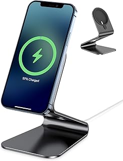apiker Supporto per MagSafe Magnetico, Porta Telefono in Alluminio, Dock, Stand Cellulare da Scrivania Compatibile con iPhone 12/12 Pro/12 Mini/12 PRO Max, Nero