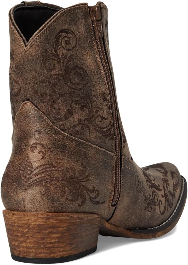 ROPER Womens Short Stuff Embroidery Snip Toe Casual Boots Ankle Low Heel 1-2"