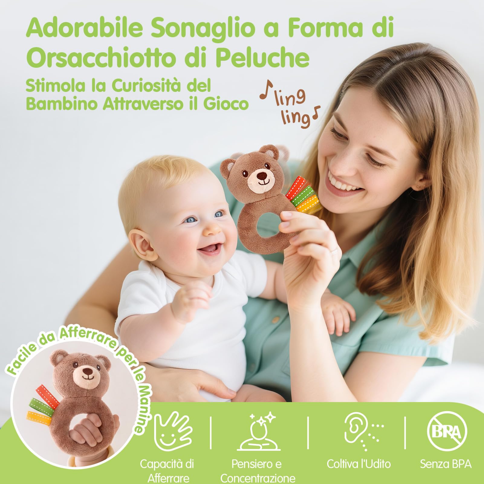 hahaland Regalo Nascita Bimba Bimbo - 9 in 1 Set Neonato Regalo Nascita con Libri Stoffa & Polso e Calzini Sonaglio Sensoriali & Mussole Neonato - kit Neonato per Baby Shower Unisex
