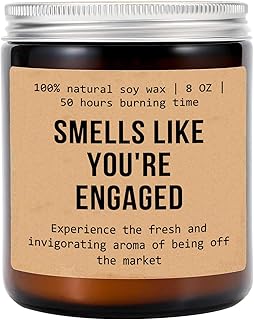 Smells Like You're Engaged - Soy Wax Candle - Engagement Candle - Engagement Gift - Newly Engaged Couple Gift - Gift for Engagement - Glass Candle Jar - Non-Toxic Ingredients, 8oz, Lavender