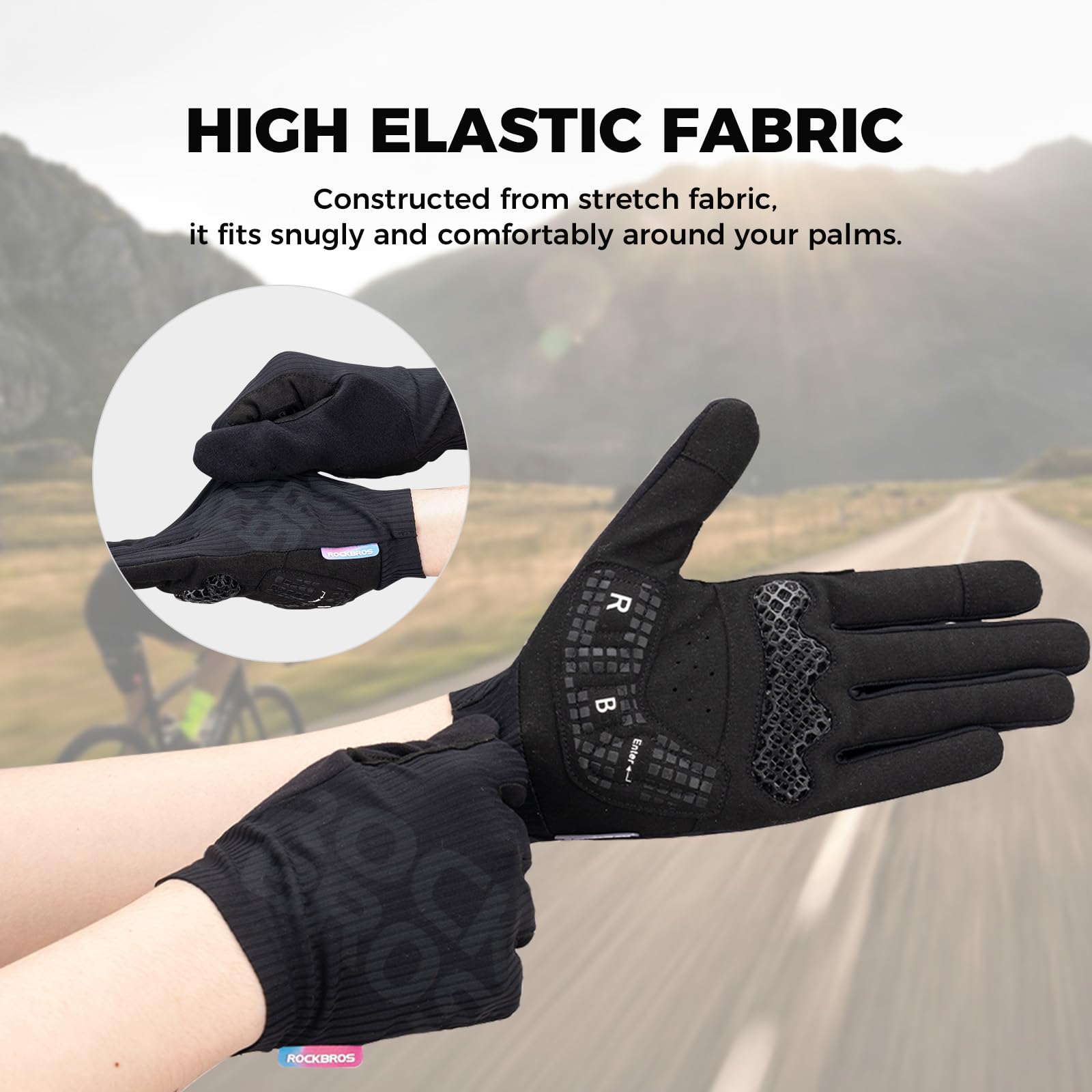 ROCKBROS Guanti Ciclismo Estivi, Ammortizzante e Traspirante | Mezza Dita Antiscivolo e Elasticità Comoda , Ideali per Bici da Corsa, MTB, Gravel, Palestra e Trekking, Uomo e Donna
