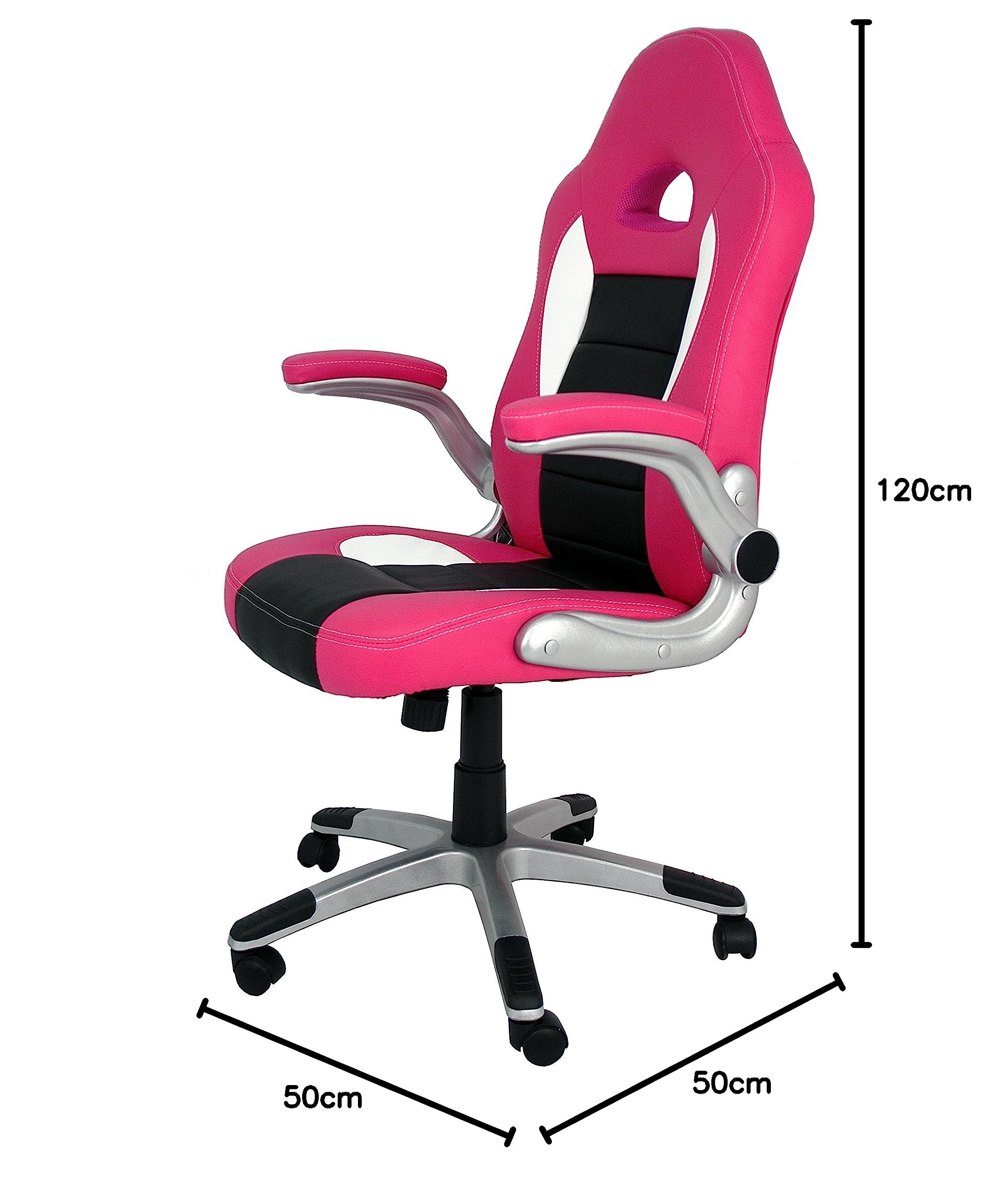 La Silla Española Sepulveda - Sedia da ufficio, in finta pelle, colore: rosa e nero, 50 x 50 x 120 cm