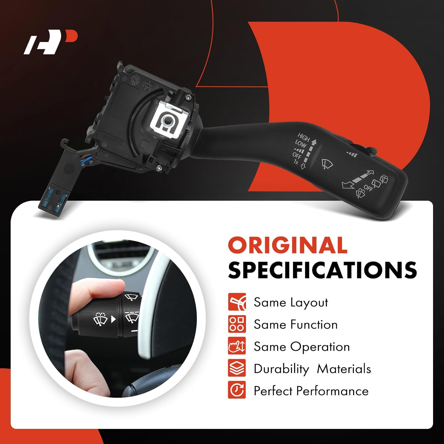 A-Premium Windshield Wiper Switch Assembly Compatible with Volkswagen Jetta 2006 2007 2008 2009 2010