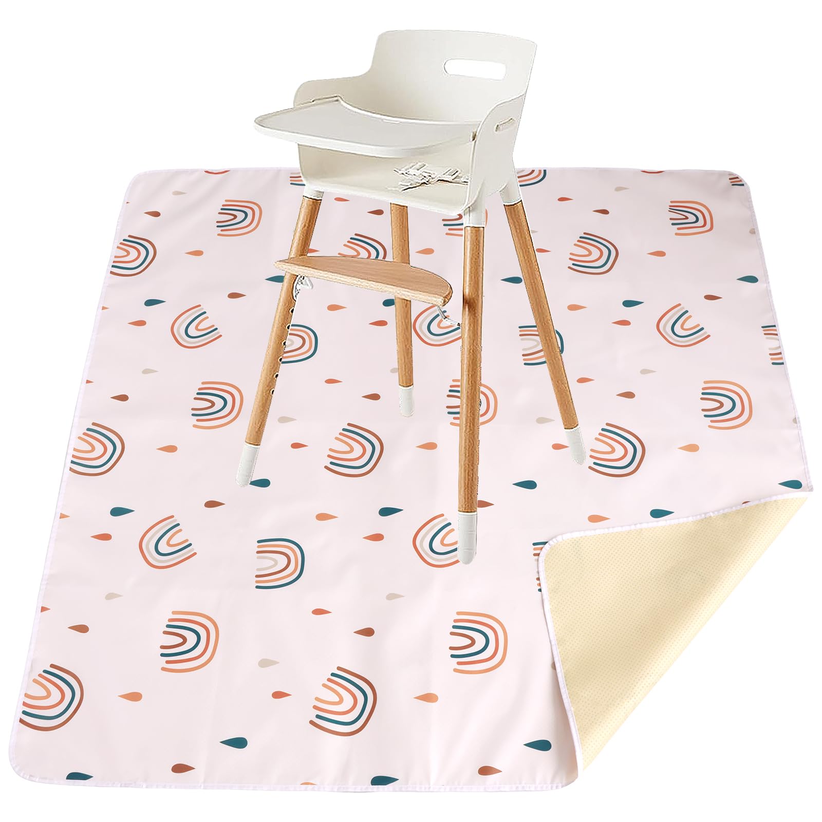 HSHGZSR Baby Dining Chair Mat, High Chair Food Catcher, Baby Spill Mat, Baby Splash Mat, High Chair Feeding Mat, Food Spill Mat, High Chair Floor Mat, Floor Protector Pads for Home Picnic (style1)