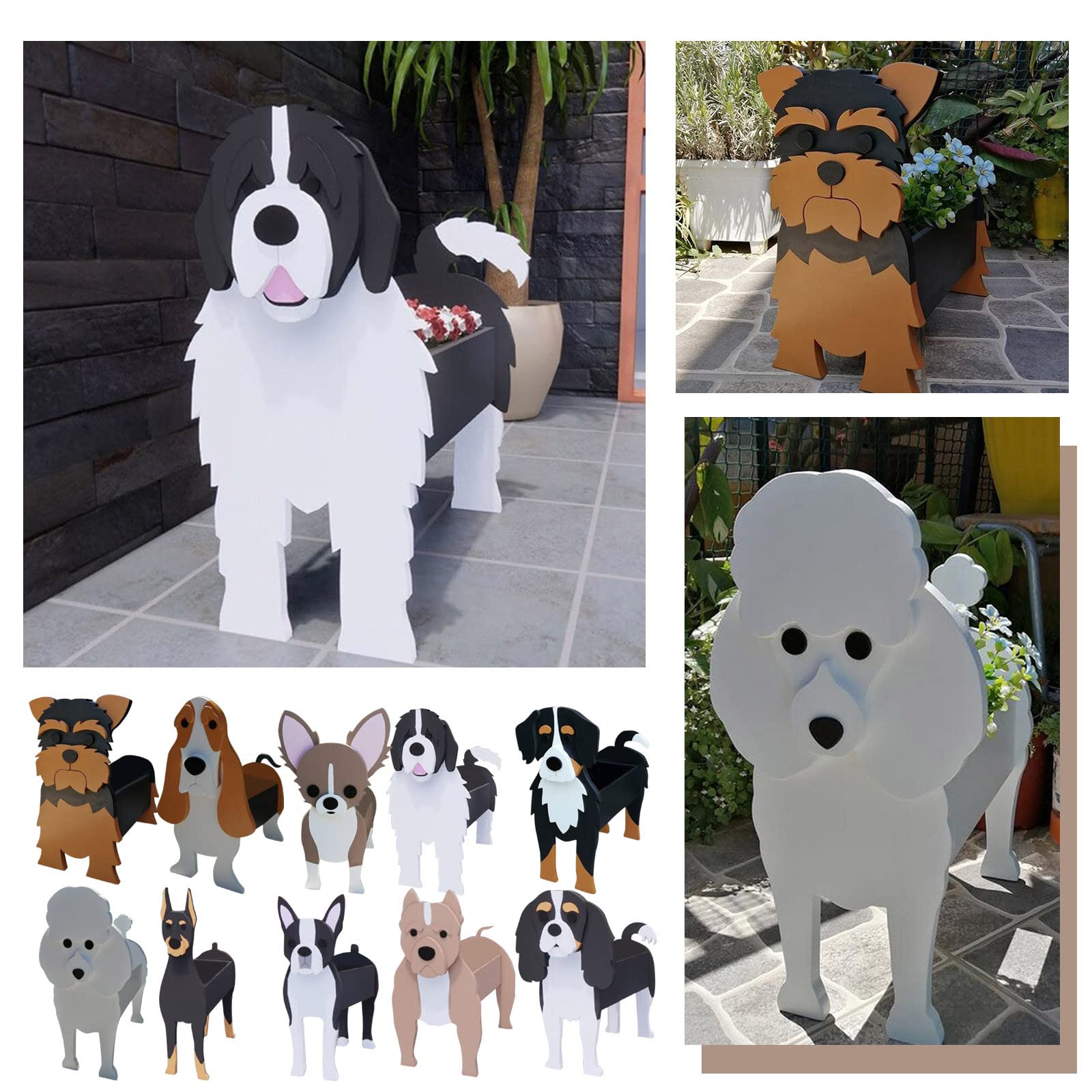 Amazon.co.jp: ガーデンフラワーポット 犬 プードル チワワ 動物