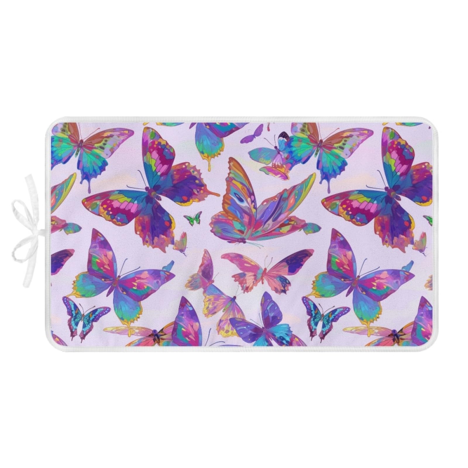 Bügelmatte Grün Lila Schmetterling Bügeleinlage Faltbares Hitzebeständig Waschbar Bügelauflage für Tisch und andere Oberflächen Bügelbrett Unterlage rutschfeste Bügeldecke 80x50cm (2 Stück)