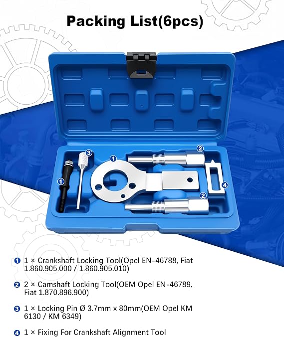 RUIZHI Timing Belt Locking Tool Kit for Opel/Vauxhall 1.9 | 2.0 CDTi Engines | Fiat Group 1.9JTD 8/16V & 2.4 JTD 10/20V Diesel Engines (Compatible with Alfa Romeo|Fiat|Lancia)