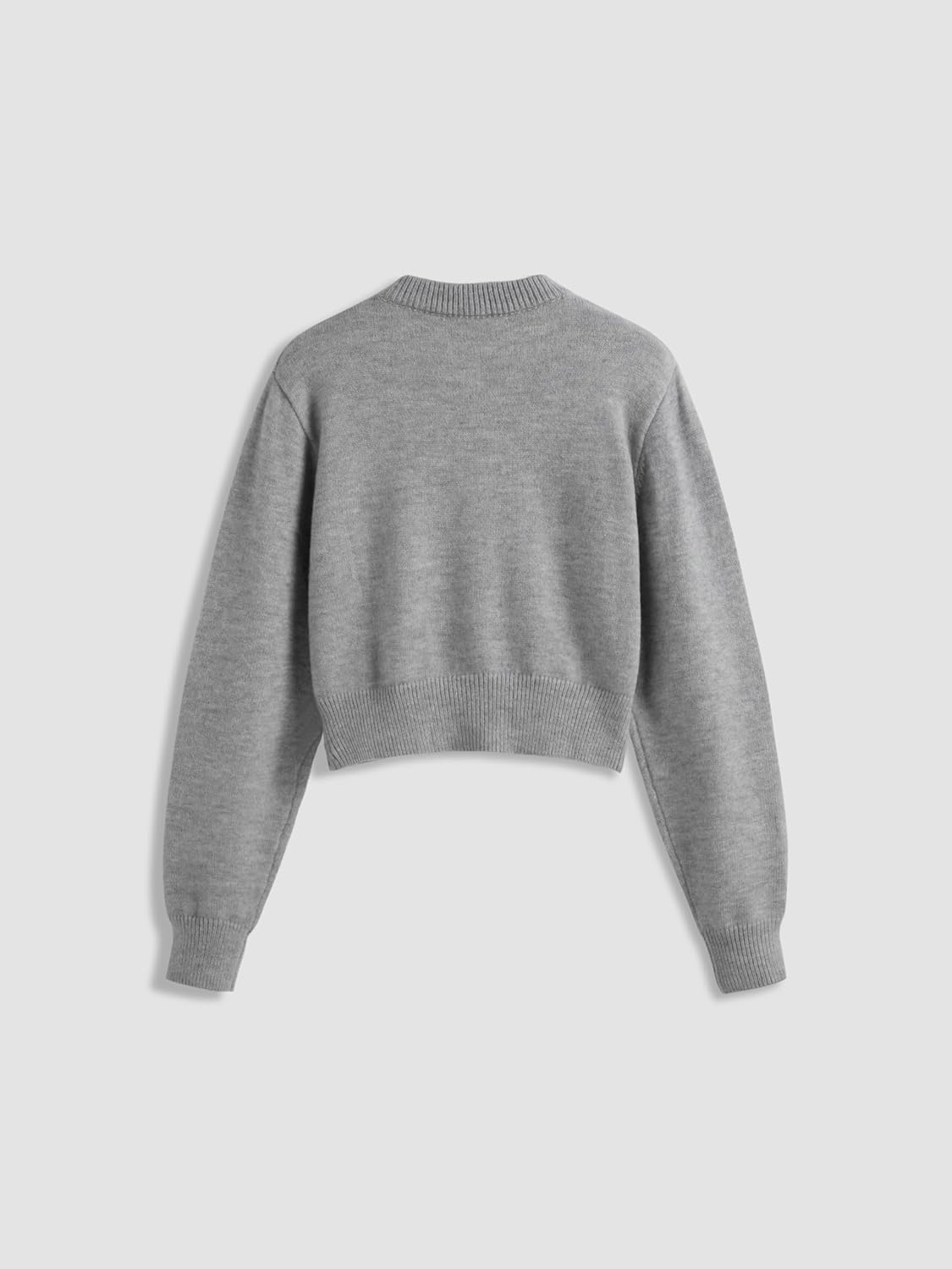 CIDER Women’s Cropped Cardigan Button Down Long Sleeve Crew Neck Lightweight Knit Sweater Top