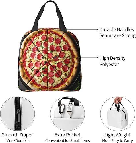 Miniatura 5 de Lonchera de trabajo, bolsa de almuerzo grande de viaje para pizza para mujeres y hombres, contenedor de almuerzo aislado reutilizable de gran