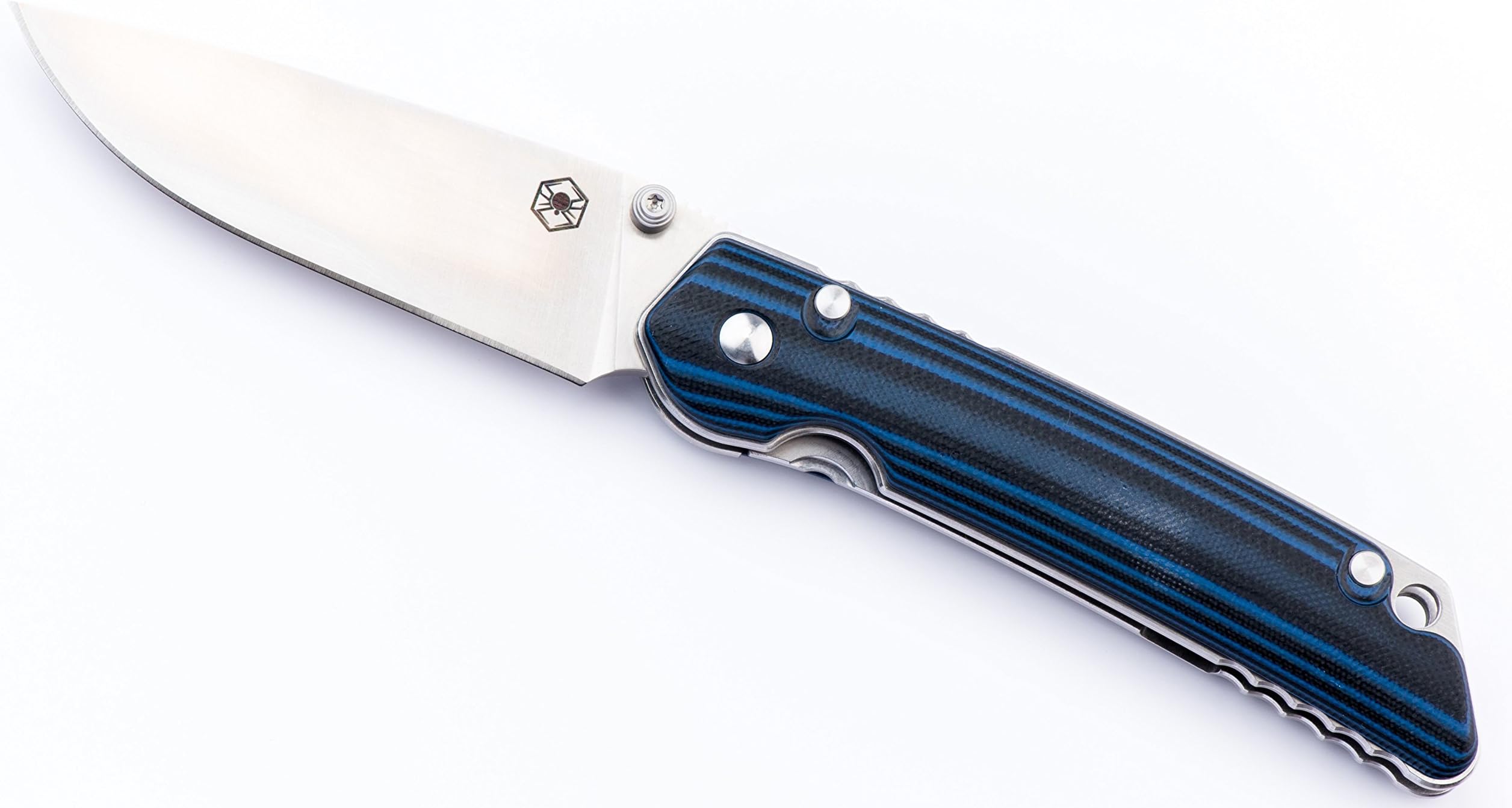 Spider Gear SG76 Precision Machined Drop Point Folding Pocket Knife D2 Steel - Blue