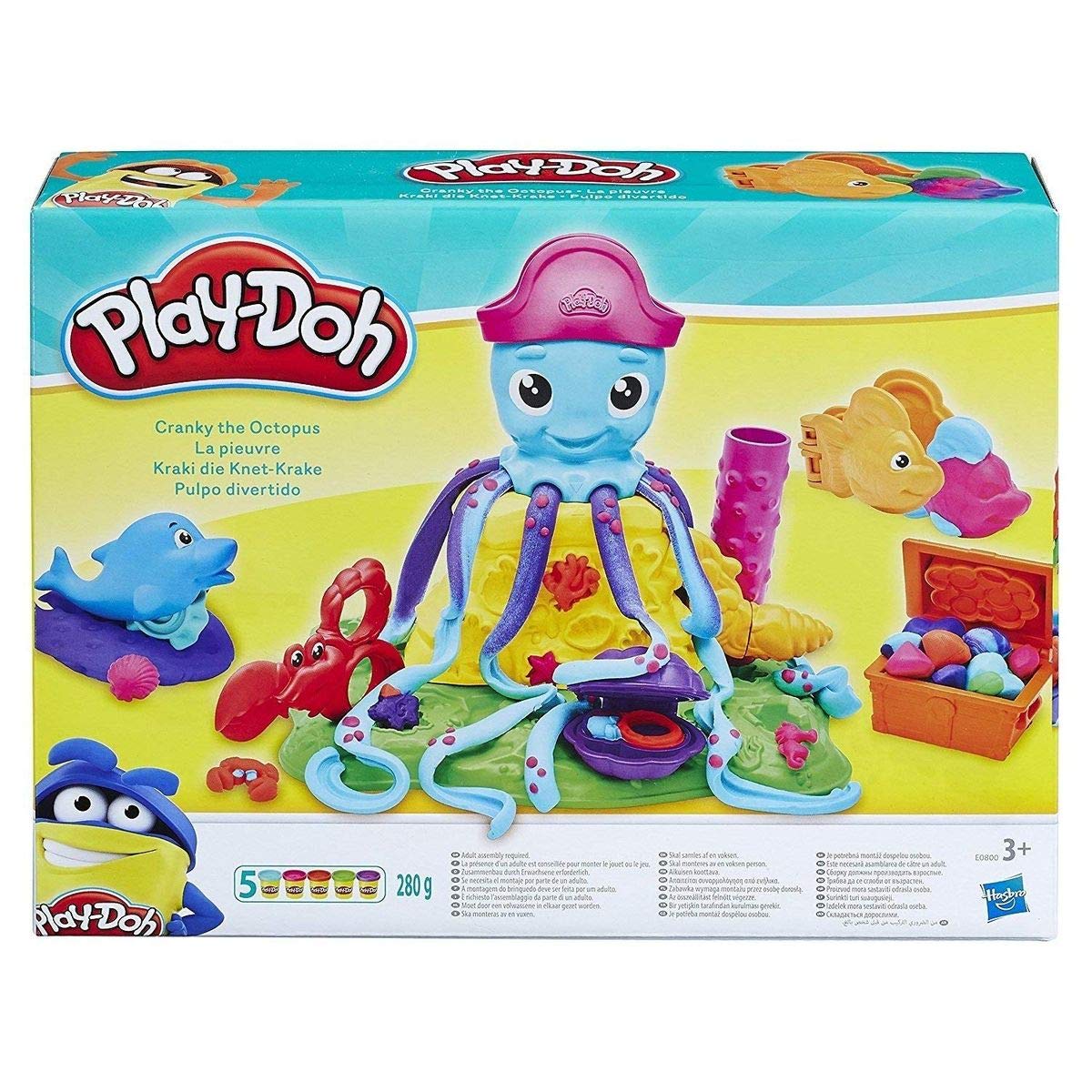 Hasbro E0800EU4 Play-Doh Cranky Ośmiornica Zestaw do Ugniatania Plasteliny, Wielokolorowy