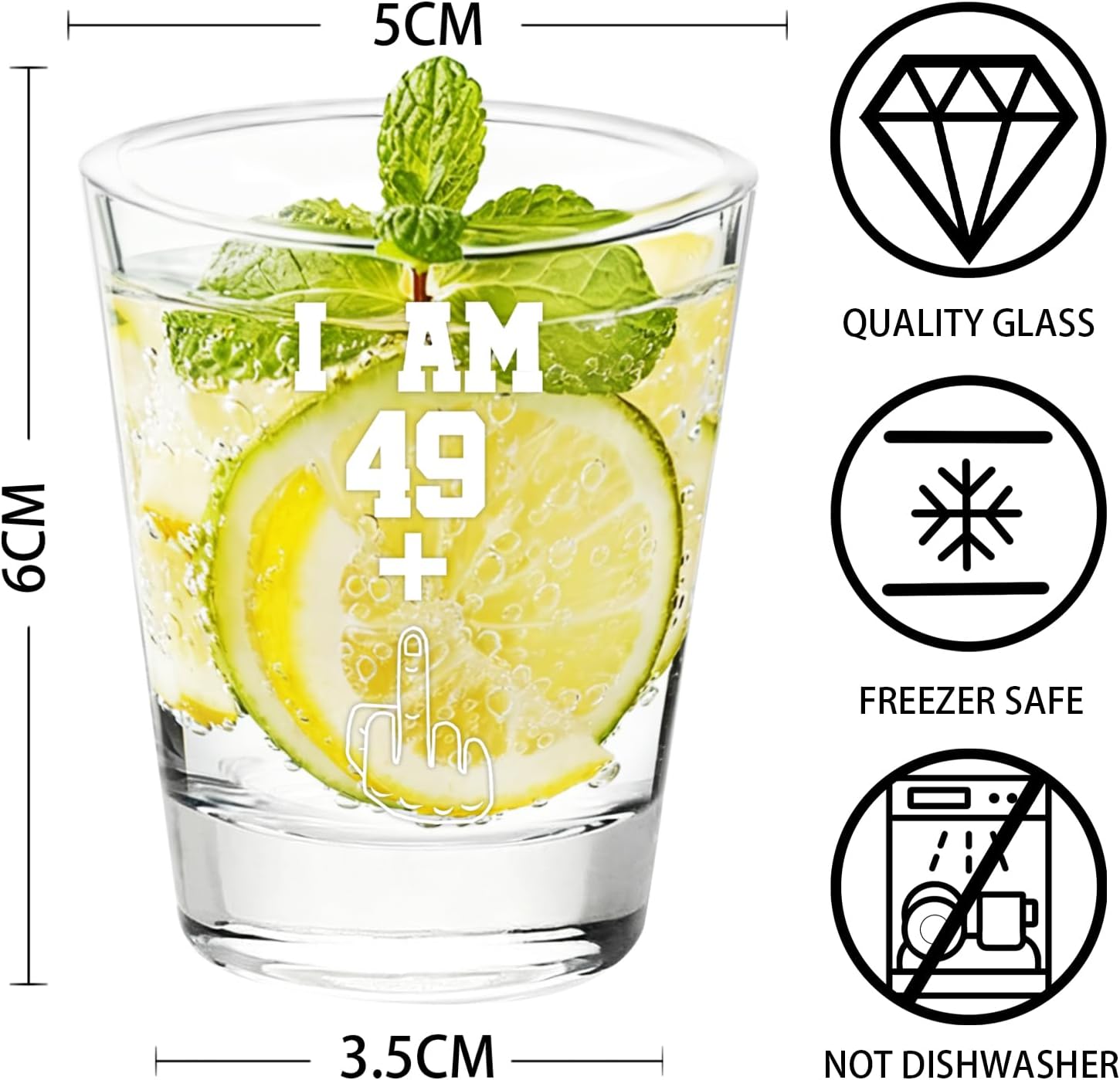 50th Birthday Shot Glasses,Middle Finger Funny Shot Glasses,50th Birthday Gifts for Her/Him - Image 2