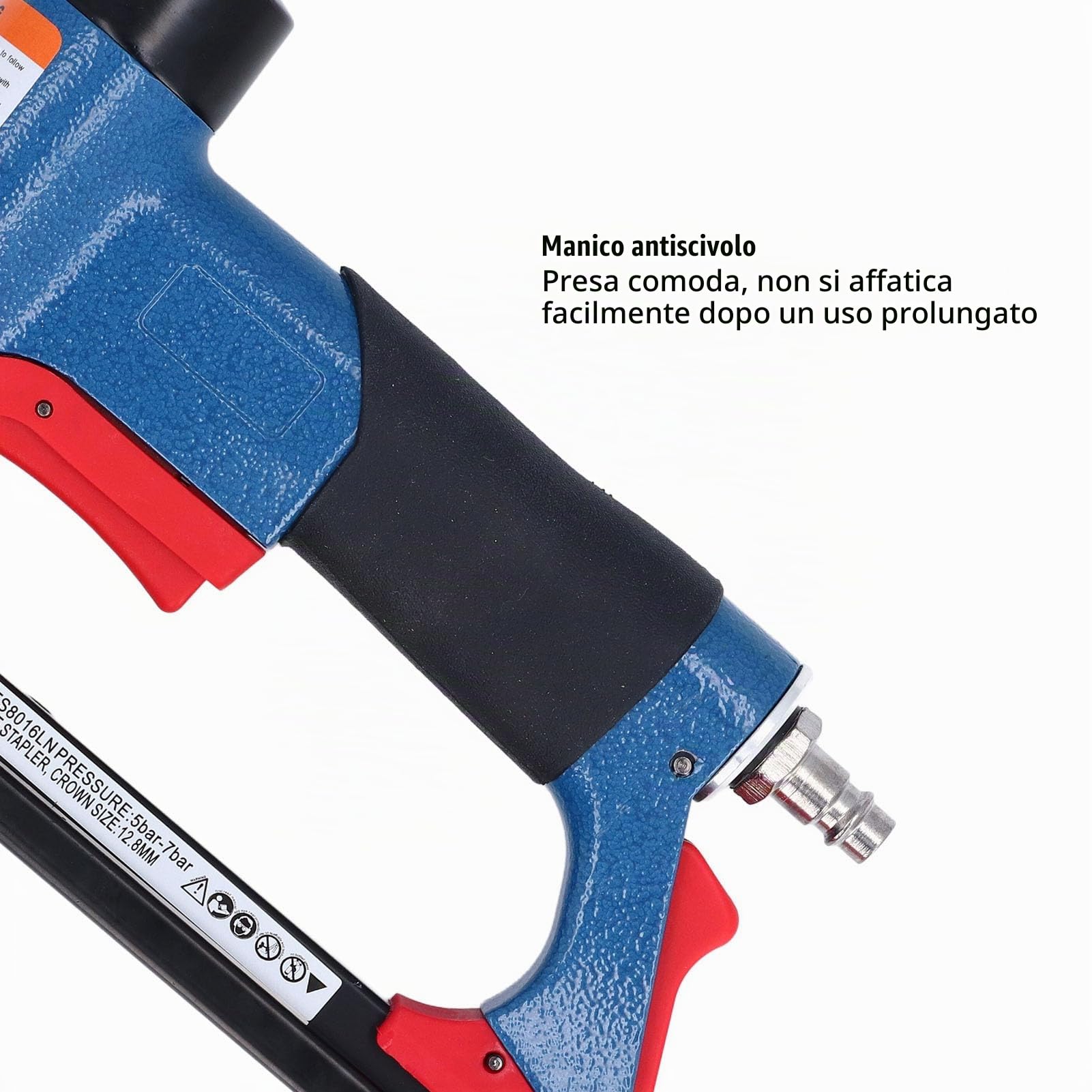 Pinzatrice Pneumatica Cucitrice a 21 Punti Metallici Capacità di Carico 1/4 a 5/8” 140 Punti Metallici Pinzatrice Pneumatica per Intelaiatura, Copertura, Lavorazione del Legno