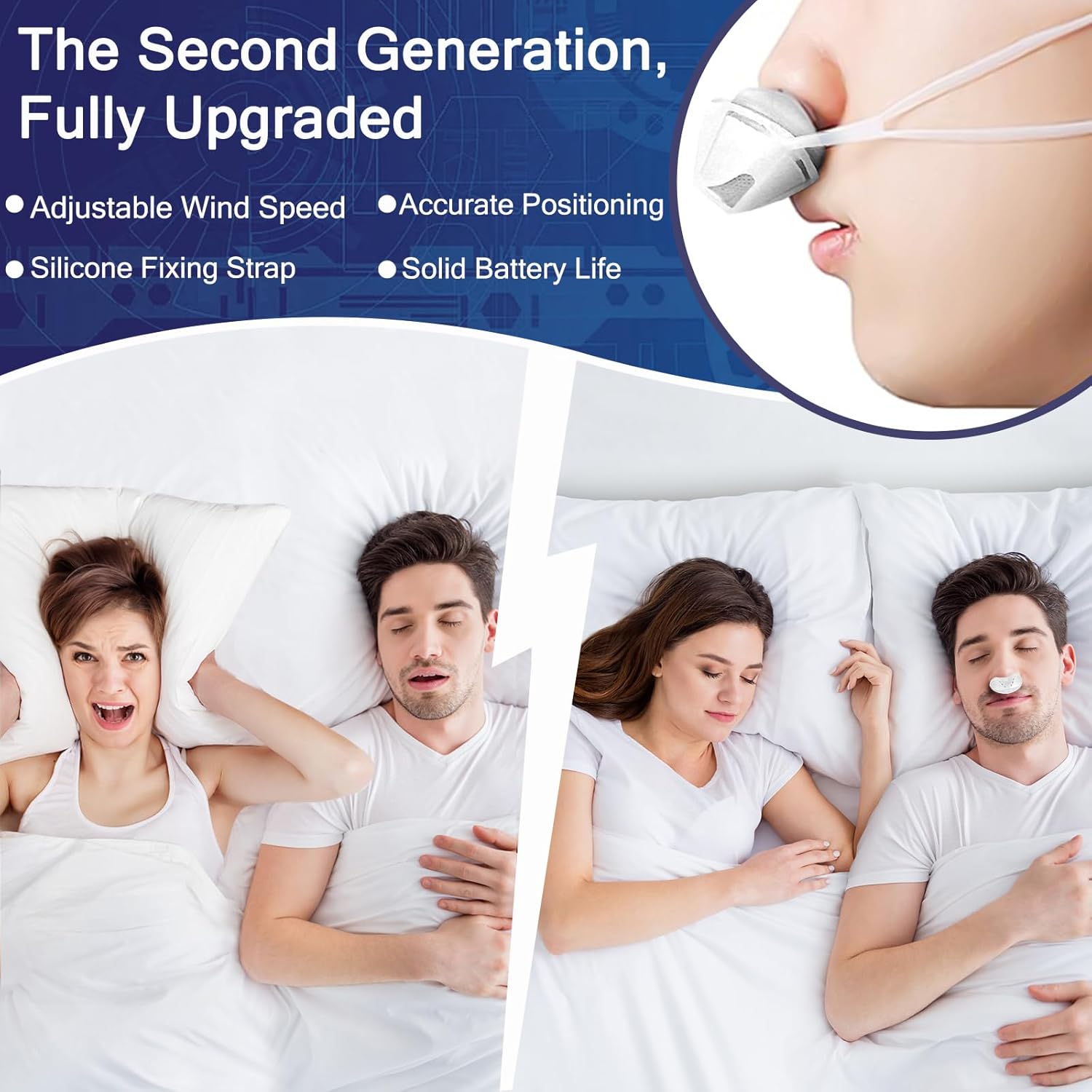 Electric Anti Snore Device, Adjustable Wind Speed Snoring Solution, Mini Anti Snoring Devices Nose Vents Plugs,Stop Snoring for Men & Women - Image 4