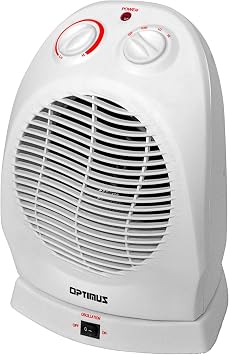 Optimus H-1382 Portable Oscillating Fan Heater with Thermostat