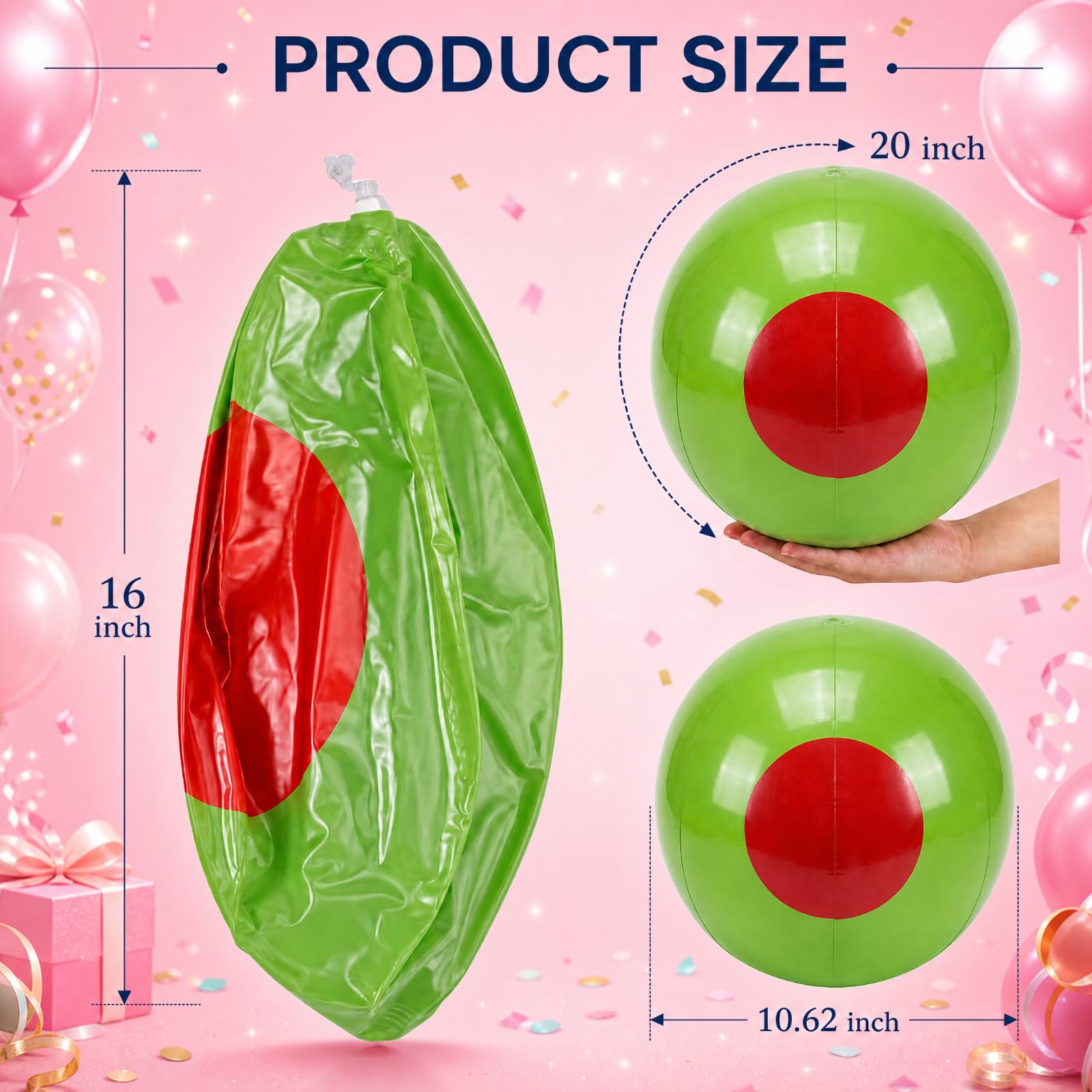 Confezione da 6 palline gonfiabili Martini da piscina, decorazione per feste