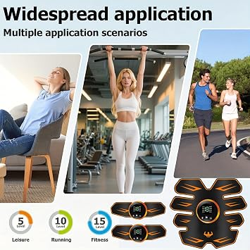 Abs Trainer, for Abdomen, Arm, Leg Fitness Training, EMS Training Device, Abdominal Muscle Trainer, Abdominal Trainer with 8 Modes & 18 Intensities, Portable Muscle Stimulator