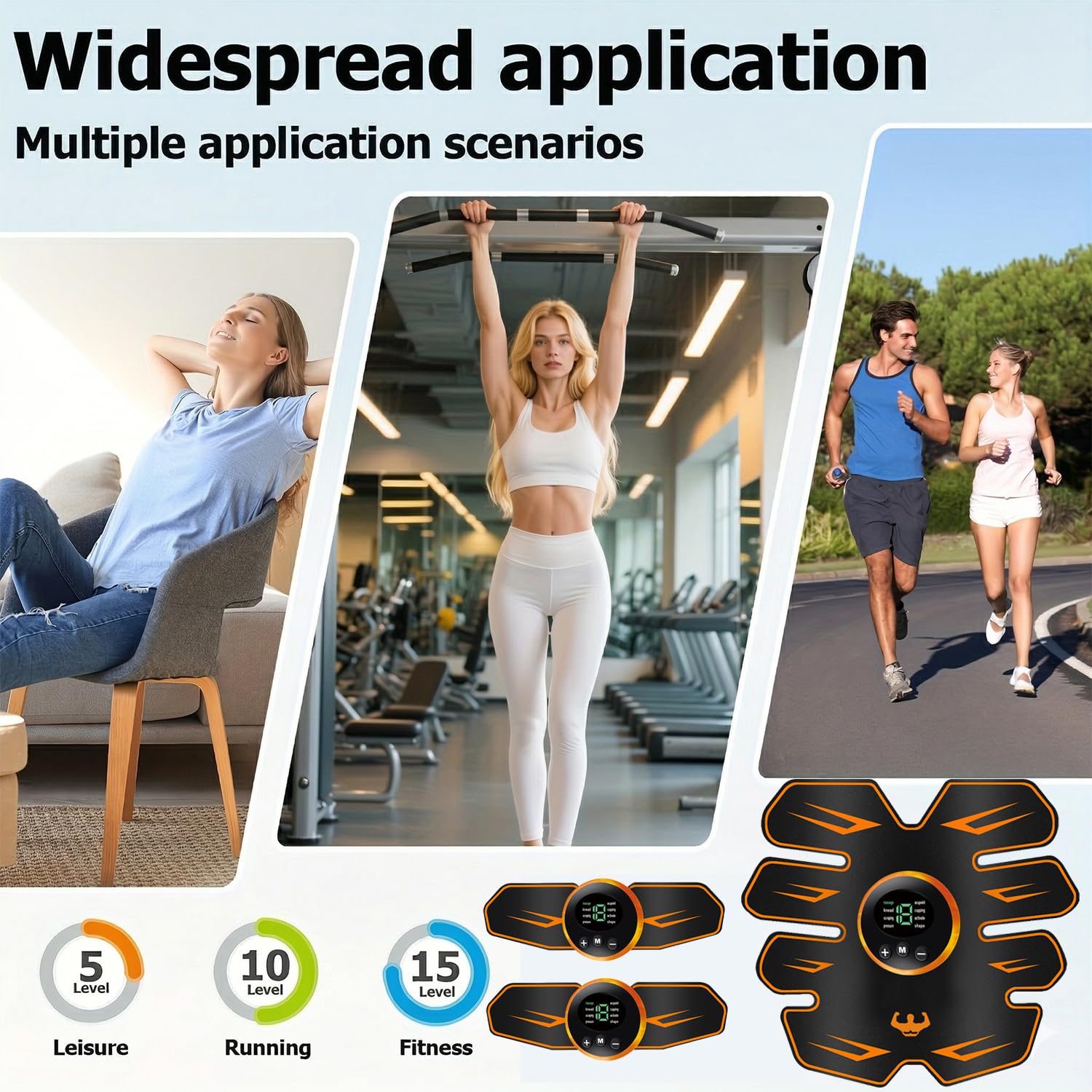 EMS Trainingsgerät, USB Wiederaufladbar Muskelstimulator bauchtrainermit - Bauchmuskeltrainer EMS Elektrische Muskelstimulation, EMS Bauchtrainer