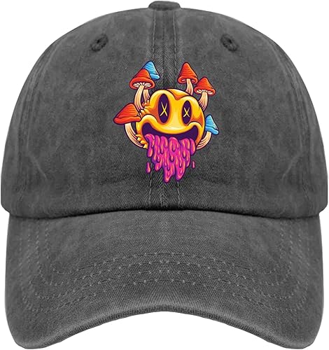 Sombrero divertido con setas psicodélicas para papá, sombreros para mujer, gorra de béisbol de mezclilla vintage ajustable