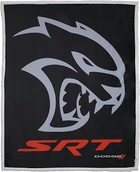 Detroit Shirt Company Dodge SRT Hellcat Sherpa Fleece Throw Blanket Supersoft and Warm 50" X 60"