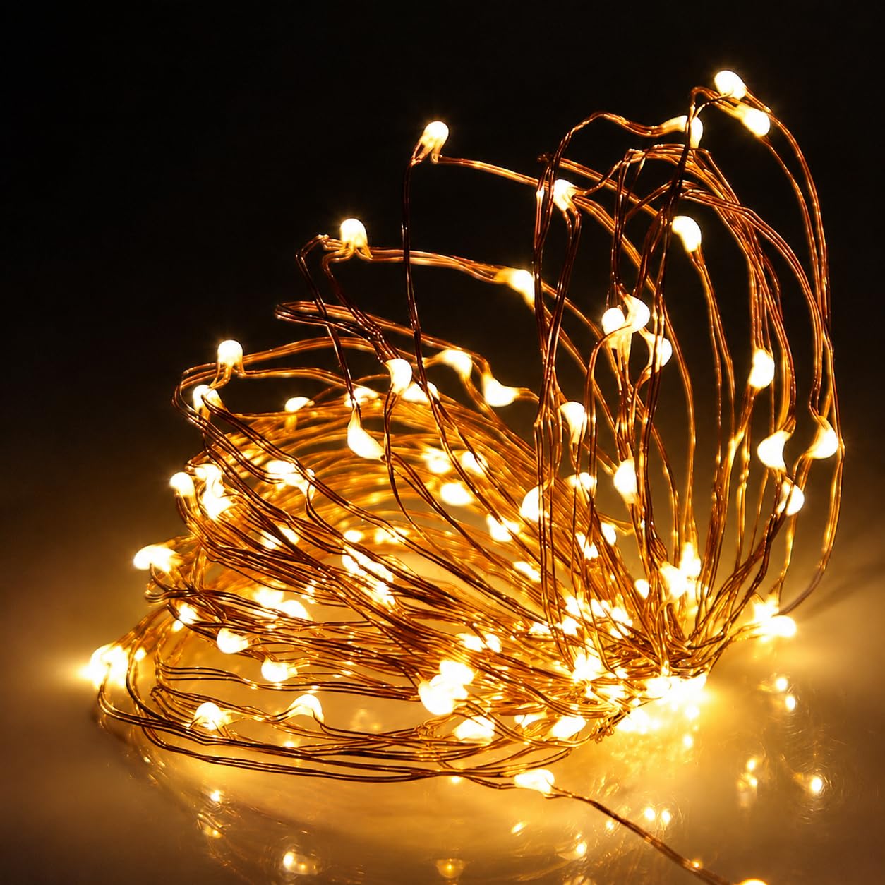 Shatchi 4M Long 40 Warm White Led Lights Micro Rice Silver Copper Wire Indoor Battery Operated String Fairy Lights Christmas from B&Q