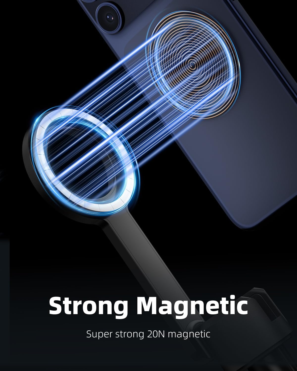 TODI 60" Magnetic Tripod for iPhone,Mini Magnetic Selfie Stick Magnetic Selfie Stick Compatible with iPhone 12-17 Series with Metal Ring