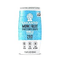 Vista 1 de Lakanto Liquid Monk Fruit Extract Drops, Sugar Free Sweetener for Coffee, Tea, Smoothies, Oatmeal, Cereal, Yogurt, Cocktails, Zero Calorie, Zero