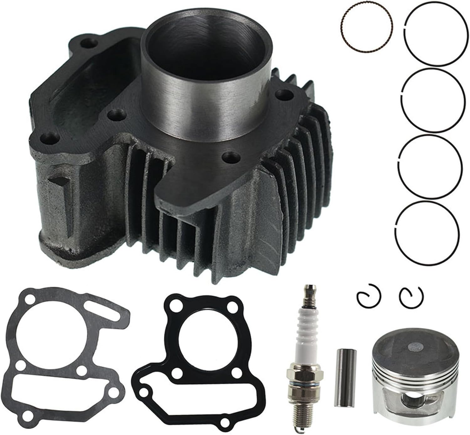 WFLNHB Cylinder Piston Gasket Top End Kit Replacement for Yamaha Badger Raptor Grizzly 80 Moto 4 Replacement for 55X-11610-00-00