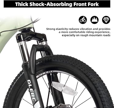 Glerc Skyline 20 24 Inch Kids Mountain Bike for 6-14 Years Old Teenagers Boys and Girls, 21-Speed Bike with Suspension & Disc Brakes, Multiple Colors