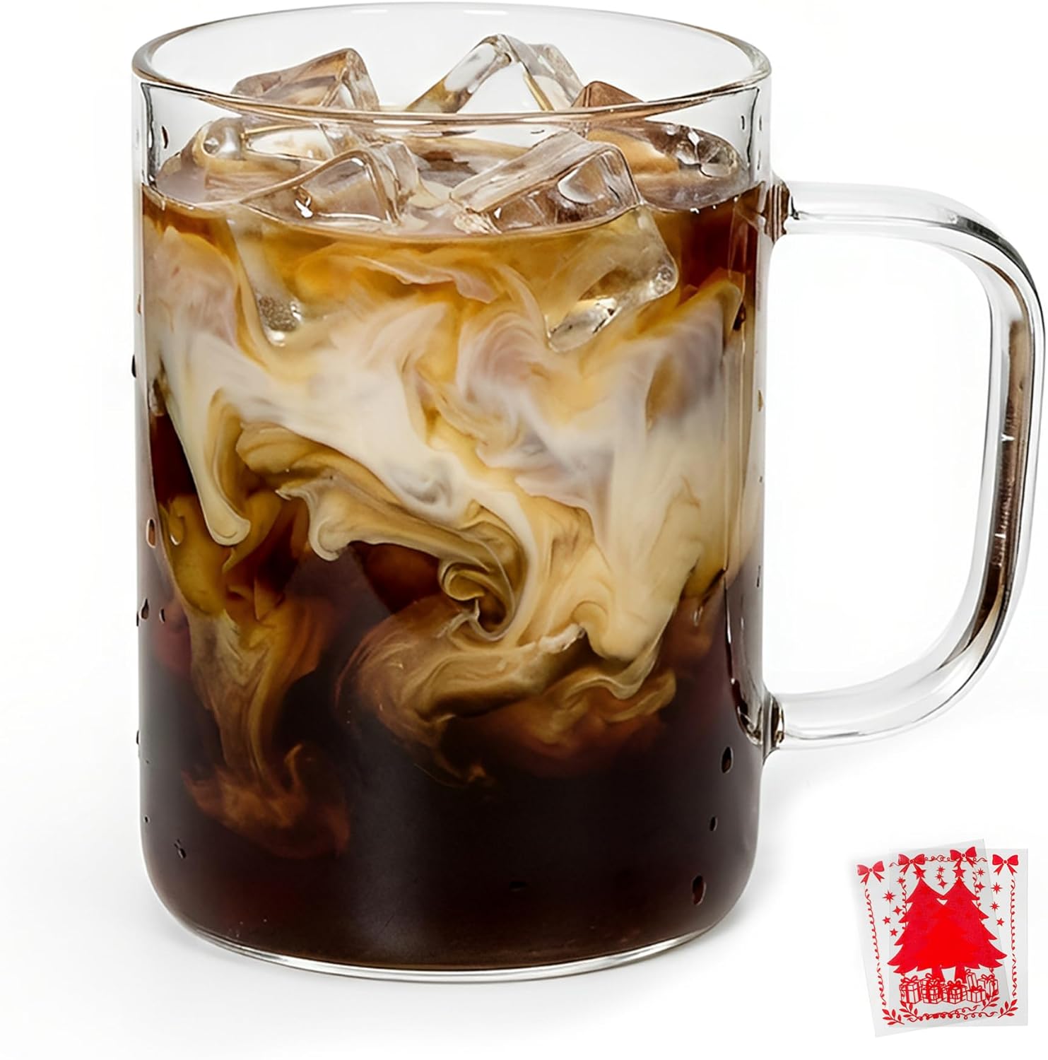 AGH 17OZ 25 Pack Sublimation Glass Coffee Mug,Clear Glass Coffee Cup with handle for Office and Home,Blank Mugs Cup for Ice Coffee, Hot Tea, Cocoa, Milk.