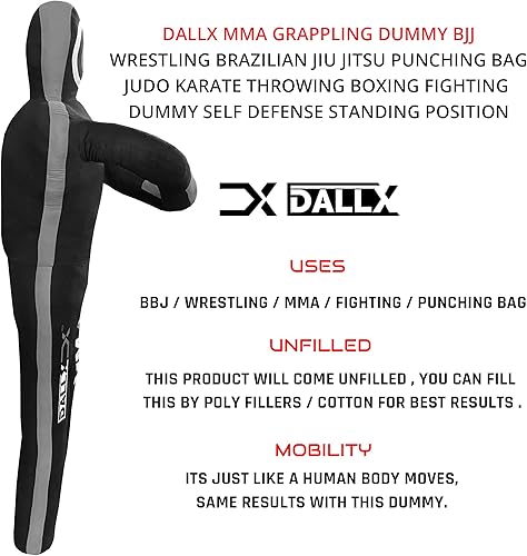 Miniatura 9 de DALLX MMA Grappling Dummy BBJ Wrestling Brazilian Jiu Jitsu Saco de boxeo Judo Karate Lanzar boxeo Fighting Dummy Self Defense Posición de pie  Sin