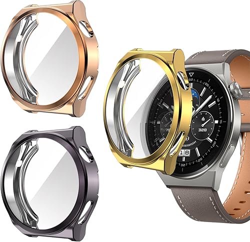 Funda protectora de pantalla compatible con Huawei Watch GT3 Pro de 1.693 in y 1.811 in, cubierta completa de TPU suave, resistente a los arañazos,