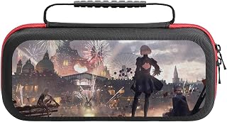 Switch専用ケース ニーア オートマタ ゲーム ヨルハ 二号 B型 スイッチ キャリングケース ゲームカード20枚収納 ハードポーチ 防塵 防水 耐衝撃 まるごと収納バッグ 全面保護 大容量 持ち運び便利 おしゃれ 小物ポーチ ギフト トラベル ポケット付き