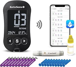 Sponsored Ad - KetoSens Blood Ketone Monitoring Starter Kit with Bluetooth - Ideal for Keto Diet. Includes Meter, 10 Keton...