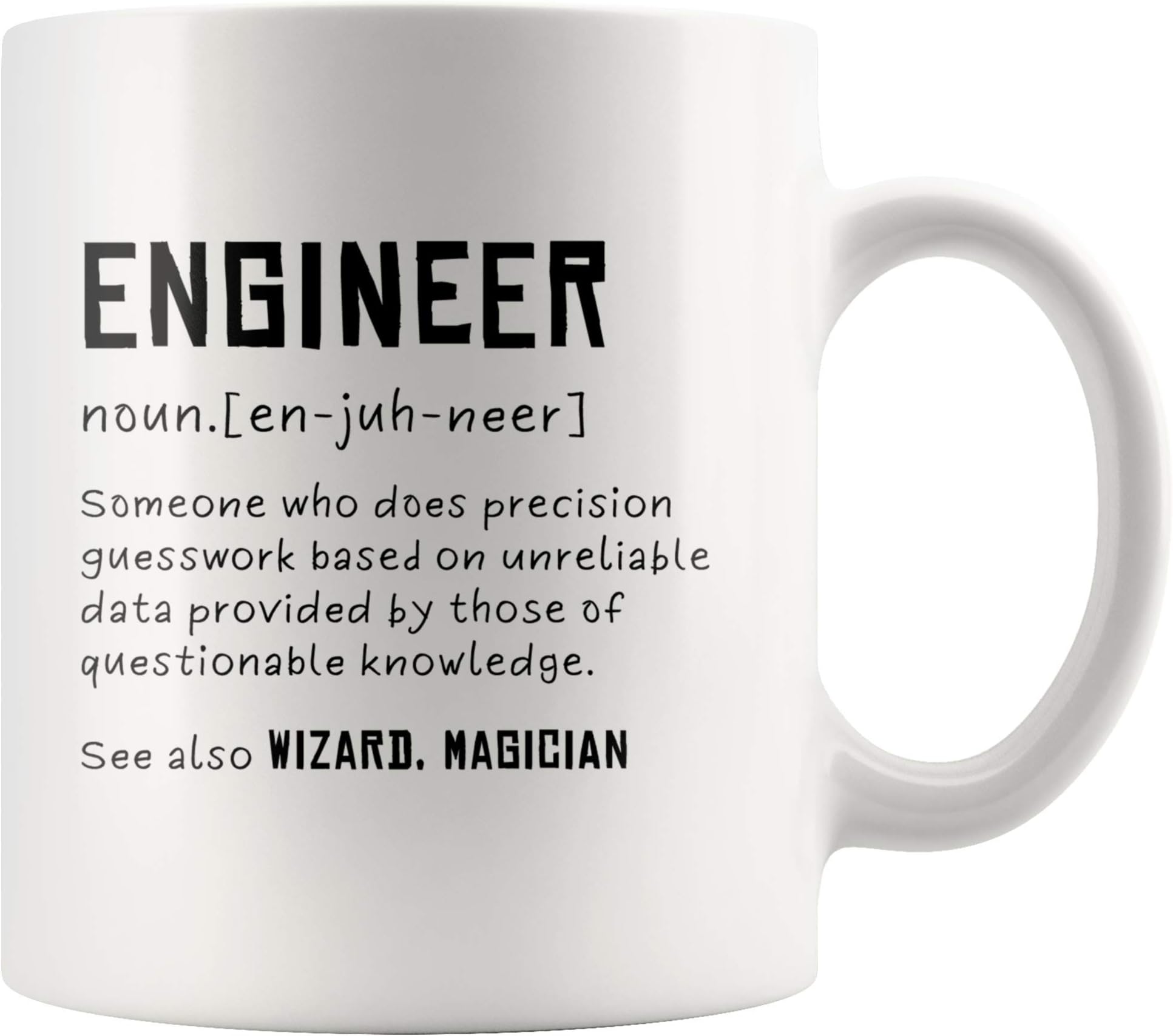 Panvola Engineer Definition Someone Who Does Precision Funny Engineer Gifts For Engineering Students Teachers Computer Civil Mechanical Electrical Software Engineer Ceramic Mug 11 oz (White)