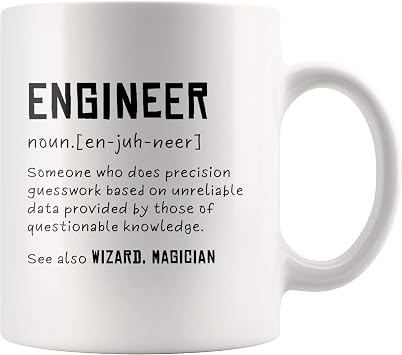 Panvola Engineer Definition Someone Who Does Precision Mug 11oz White | Engineer Gifts Engineering Students STEM Gift Tech Gifts Ceramic Mug Novelty Drinkware
