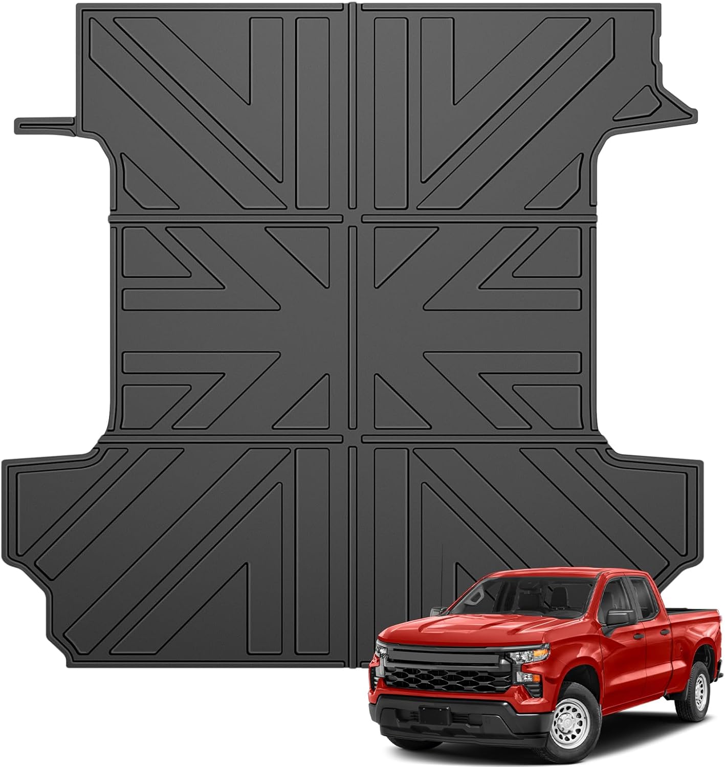 Truck Bed Mat for 2019-2025 Chevy Silverado/GMC Sierra 1500 5.8FT Crew Cab Short Bed Liner All Weather Bed Cargo Mat Only for 19-25 Chevrolet Silverado/GMC Sierra 1500 Accessories