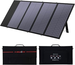 X-DRAGON 140W Foldable Solar Panel Portable Solar Charger with Parallel Port, with MC-4 for Compatible with most Portable Power Station, Laptop, Cellphone and Tablet