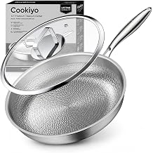 Titanium Pans for Cooking, 12" Titanium Frying Pan, Chef Skillet with Lid