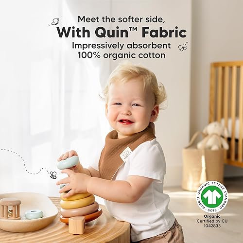 Miniatura 21 de KeaBabies 8 unidades de baberos tipo bandana orgánicos para niñas - Baberos tipo triángulo súper absorbentes para bebés que babean y están en