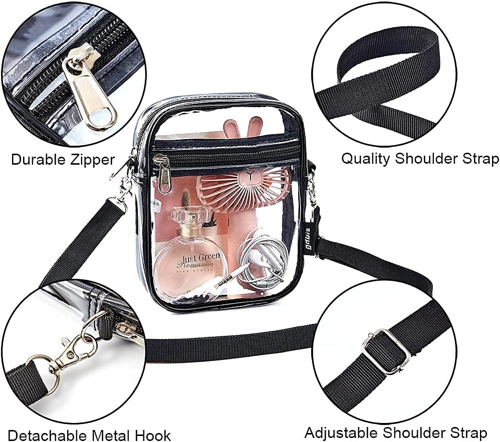 Clear Crossbody Bag, Stadium Approved Clear Purse Bag for Concerts Sports Events : Sports & Outdoors