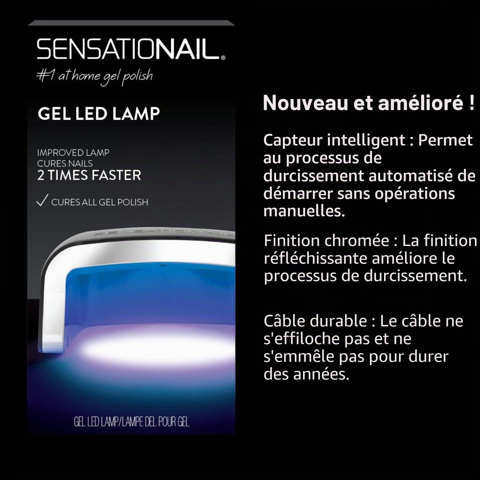 SENSATIONAIL Lampe LED gel pour vernis gel, lampe LED Pro 3060 dans une boîte