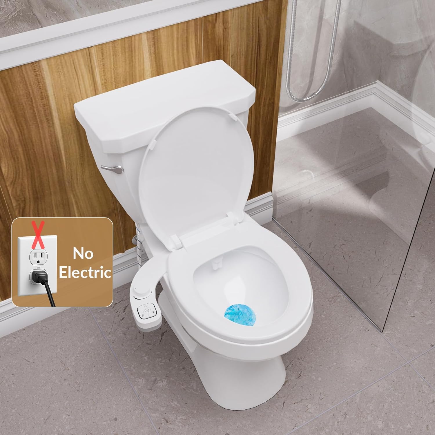 Bidet Toilet Seat Non-Electric,Fits Round Toilets - Soft Close Lid,Quick-Release for Easy Cleaning - Dual Nozzle System with Self Cleaning,Adjustable Water Pressure - Image 5