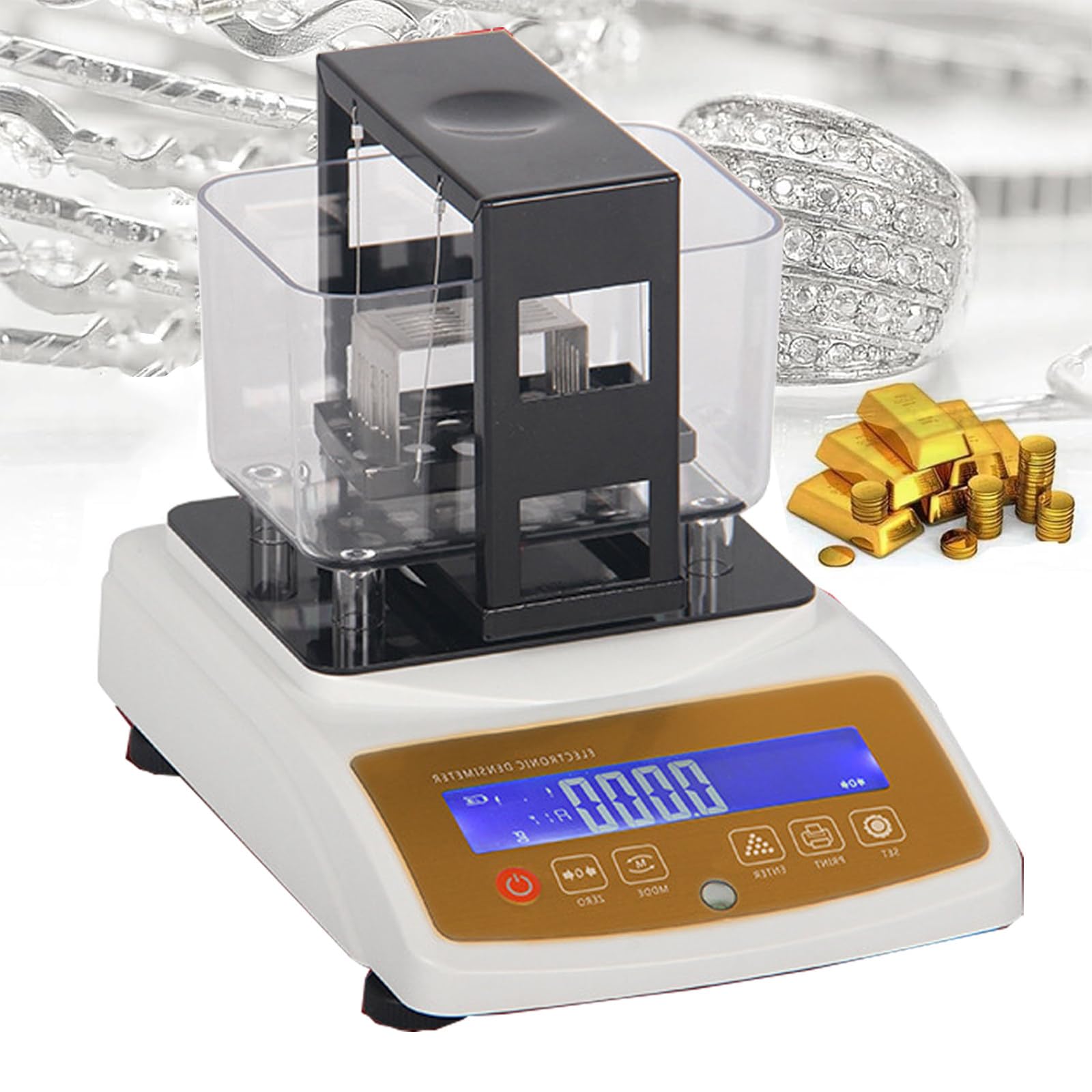 Gold Purity Tester, Gold K Value Tester With LCD Display, Precious Metal Platinum Density Meter, Jewelry Purity Tester, for Laboratory, Jewelry Store, Bank,XF-200K